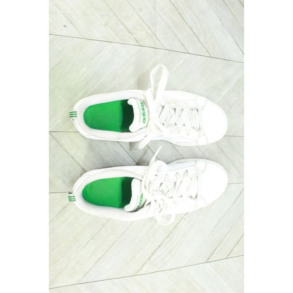 Adidas White Leather Lace Up Low Top Athletic Sneaker Shoes Size 4.5 - Picture 7 of 9